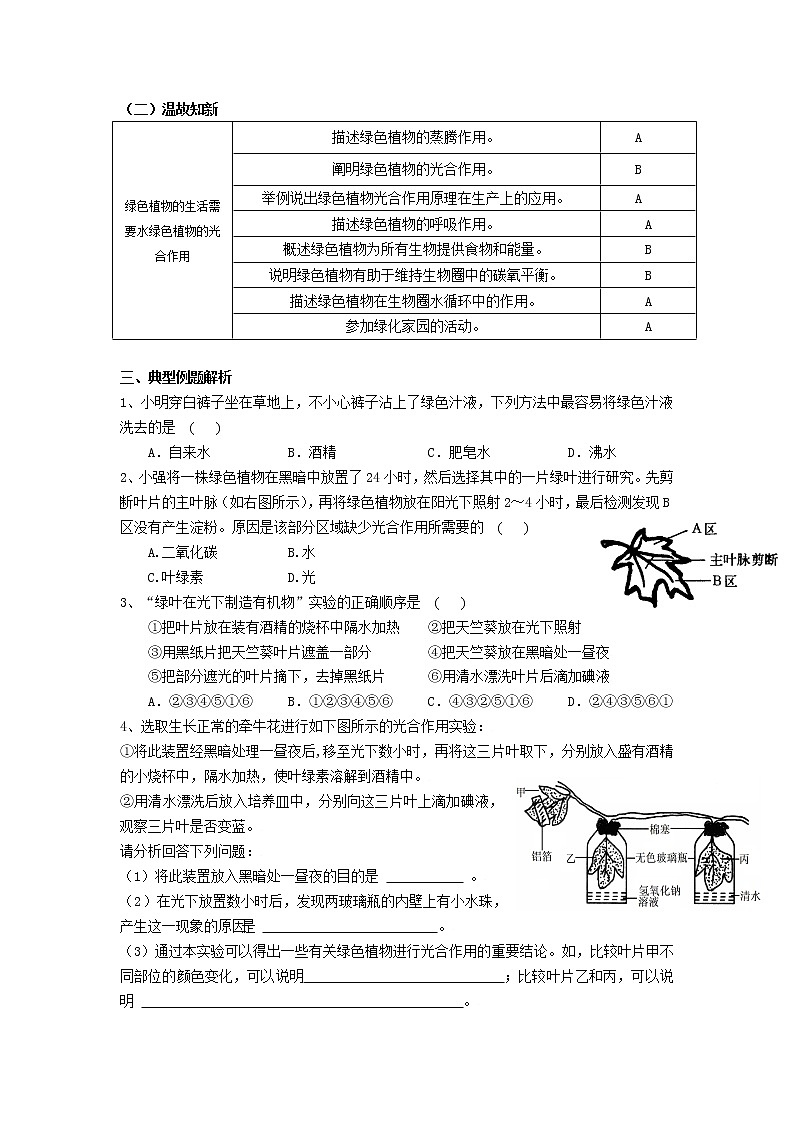 北师大版七上生物  5.1光合作用 教案03