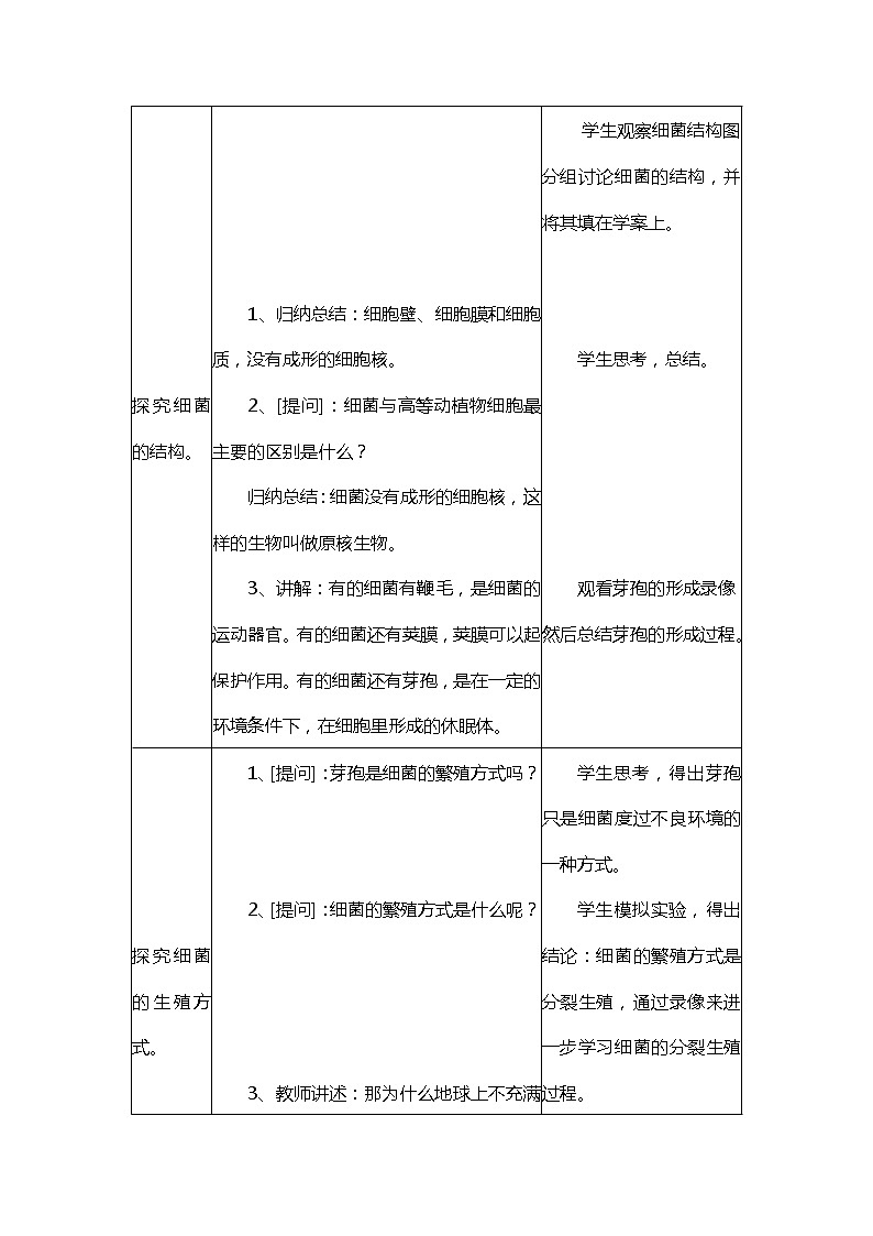 冀少版八上生物 5.1.1细菌  教案03