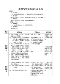 生物七年级上册第二节 生物与环境组成生态系统教案设计