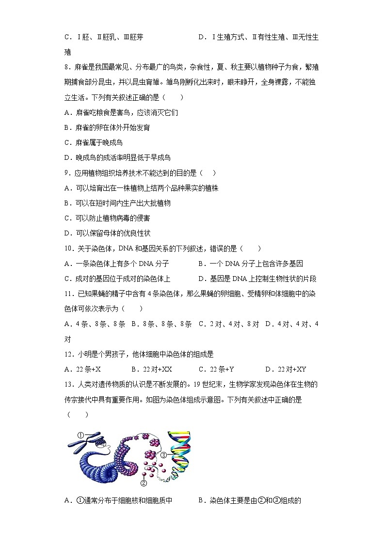 山西省运城市2021-2022学年八年级下学期期中生物试题(word版含答案)第2页