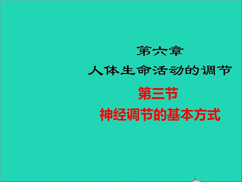 生物人教版七年级下册同步教学课件第4单元第6章人体生命活动的调节第3节神经调节的基本方式01