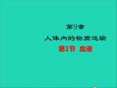 生物北师大版七年级下册同步教学课件第4单元 生物圈中的人第9章人体内的物质运输第1节血液2