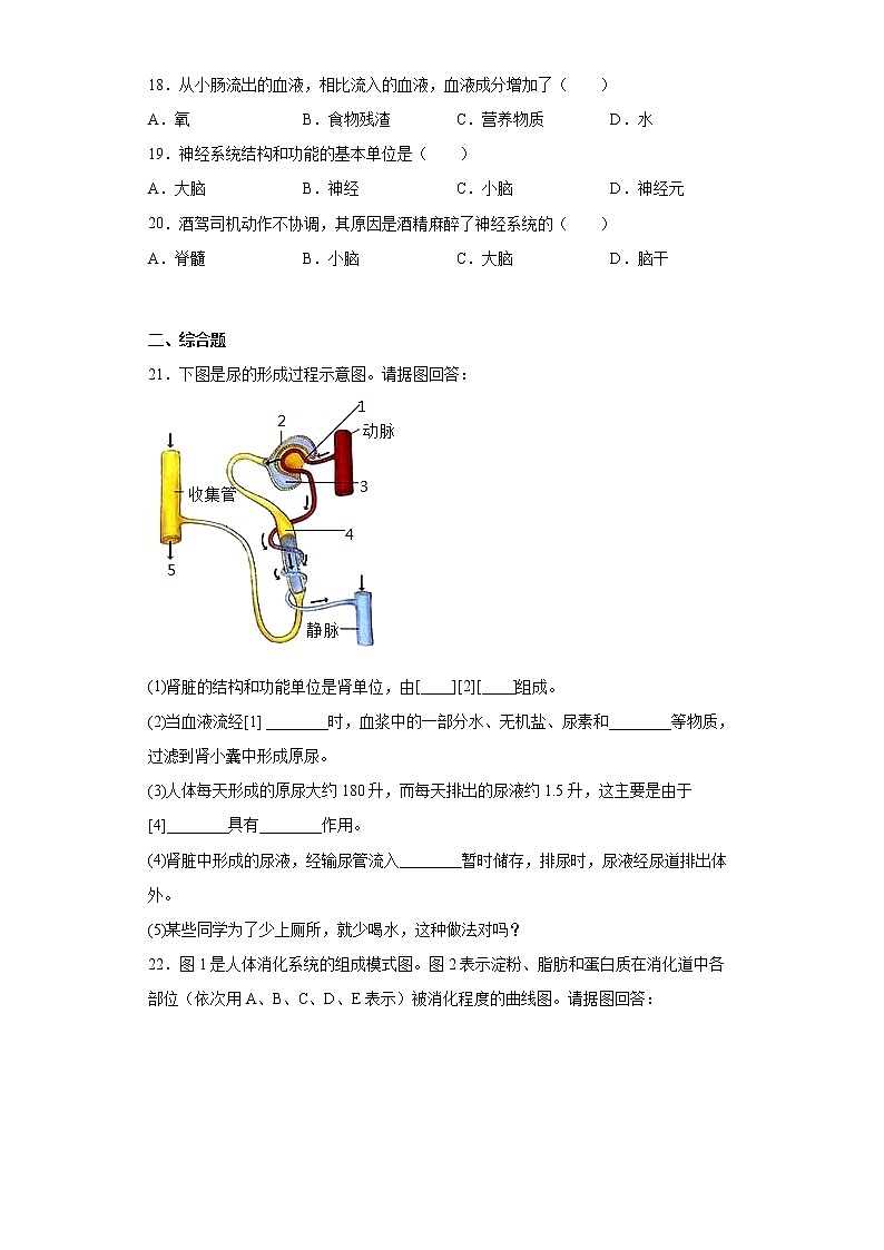 辽宁省大连市中山区2021-2022学年七年级下学期期末生物试题(含答案)第3页