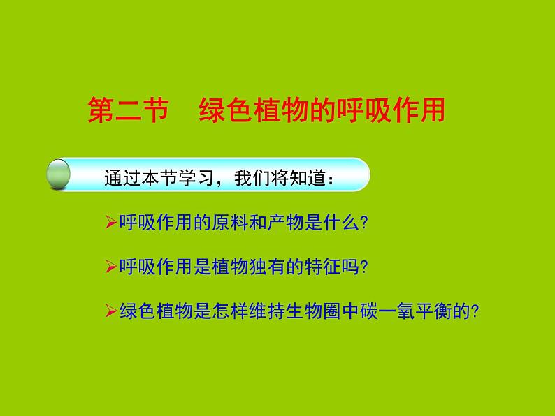 人教版七年级上册生物  3.5.2 绿色植物的呼吸作用 课件02