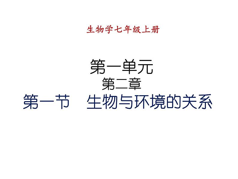 人教版七年级上册生物  1.2.1生物与环境的关系 课件01