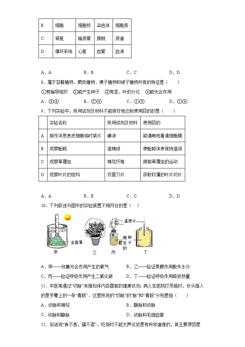 福建省宁德市古田县2021-2022学年八年级下学期期中校际联盟考生物试题(含答案)第2页