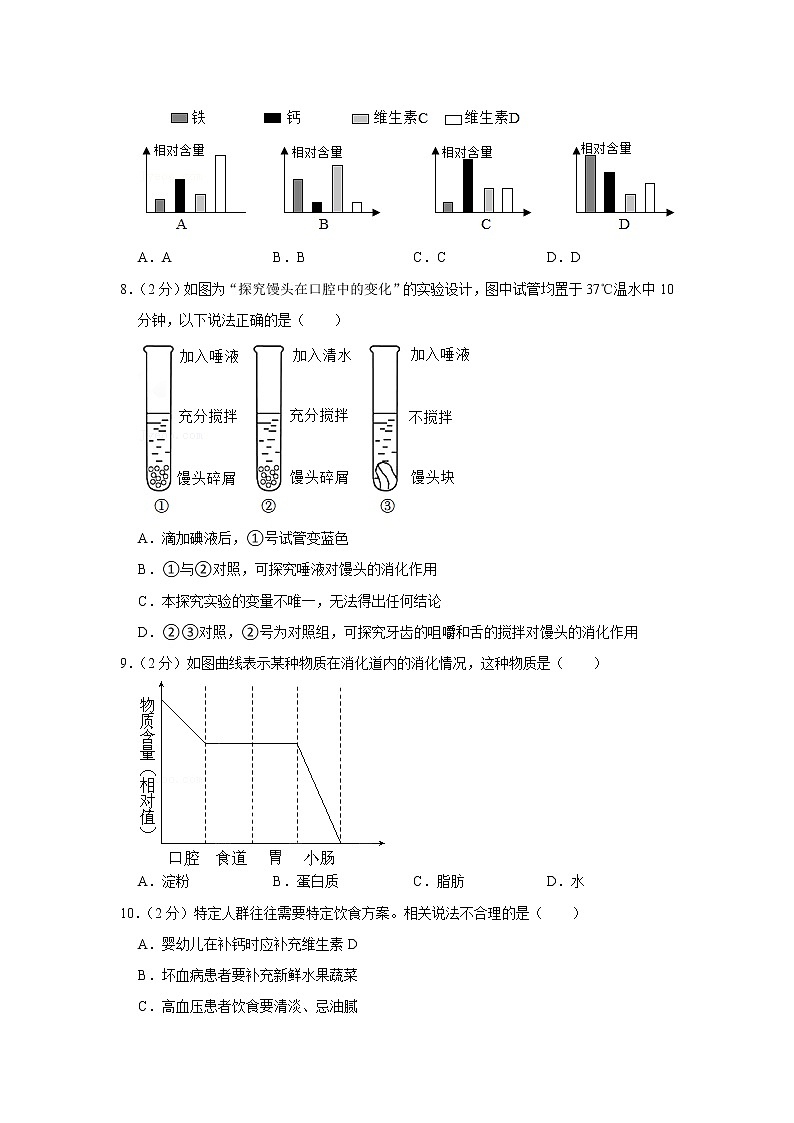 2020-2021学年河北省邯郸市永年区七年级（下）期中生物试卷(含答案)02