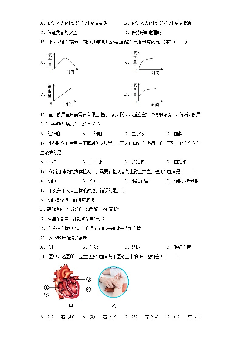 湖南省长沙市浏阳市2021-2022学年七年级下学期期中生物试题(含答案)03