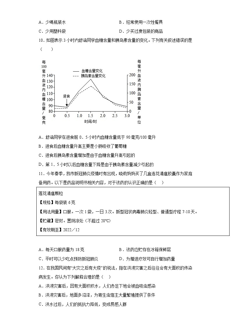 山东省烟台市牟平区2021-2022学年七年级下学期期末生物试题(含答案)第3页