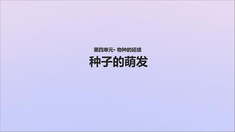 生物济南版八年级上册同步教学课件第4单元 物种的延续第1章绿色开花植物的一生第4节种子的萌发第1页