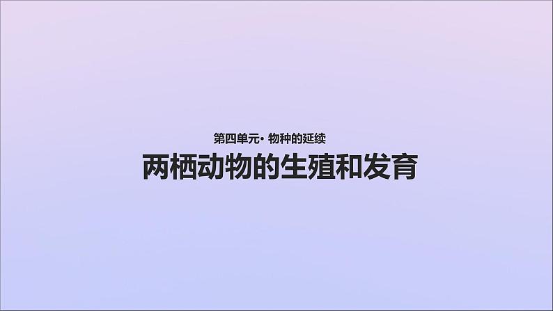 生物济南版八年级上册同步教学课件第4单元 物种的延续第2章动物的生殖和发育第2节两栖动物的生殖和发育01