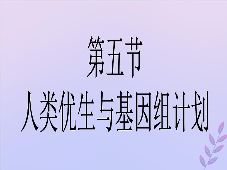 生物济南版八年级上册同步教学课件第4单元 物种的延续第4章生物的遗传与变异第5节人类优生与基因组计划03