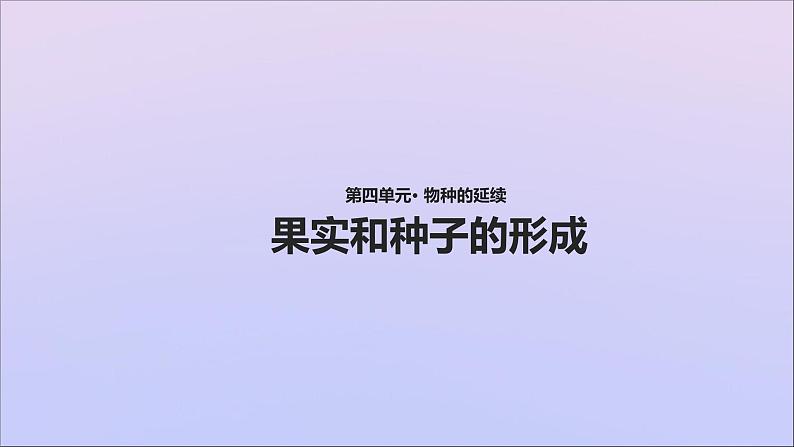 生物济南版八年级上册同步教学课件第4单元 物种的延续第1章绿色开花植物的一生第3节果实和种子的形成第1页