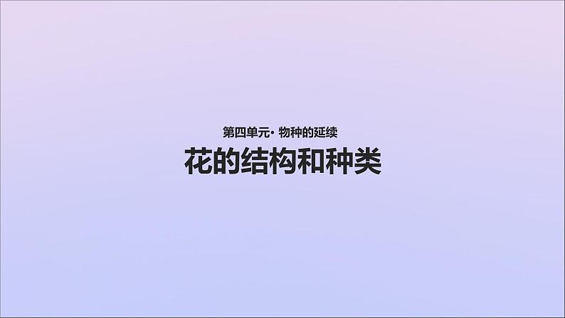 生物济南版八年级上册同步教学课件第4单元 物种的延续第1章绿色开花植物的一生第1节花的结构和类型01