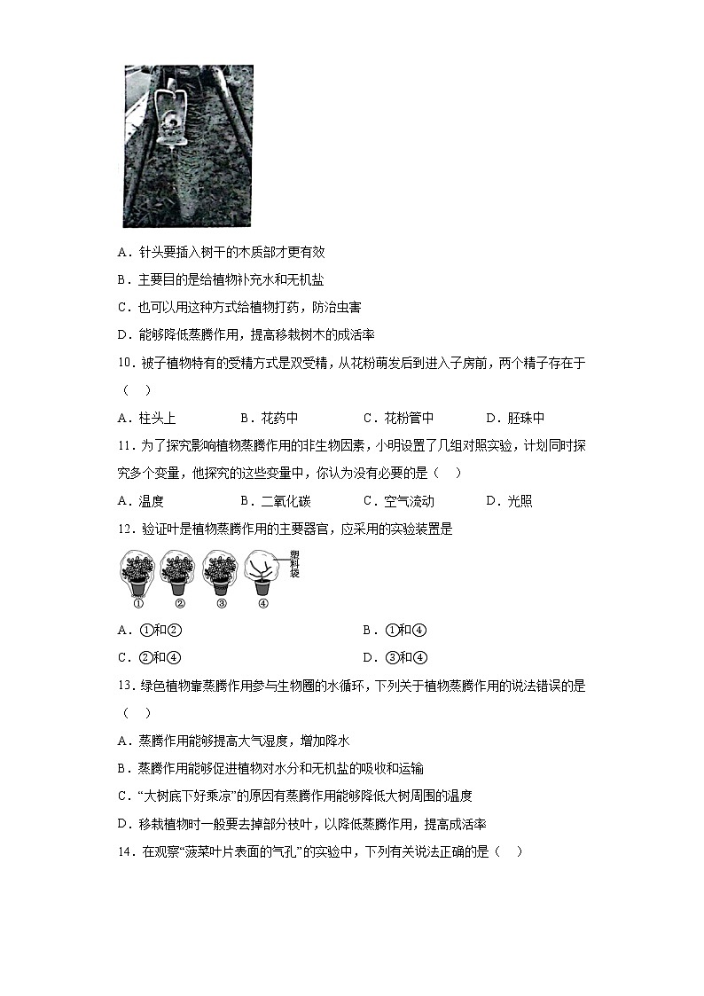 山东省淄博市临淄区（五四制）2021-2022学年六年级下学期期末生物试题(含答案)第3页