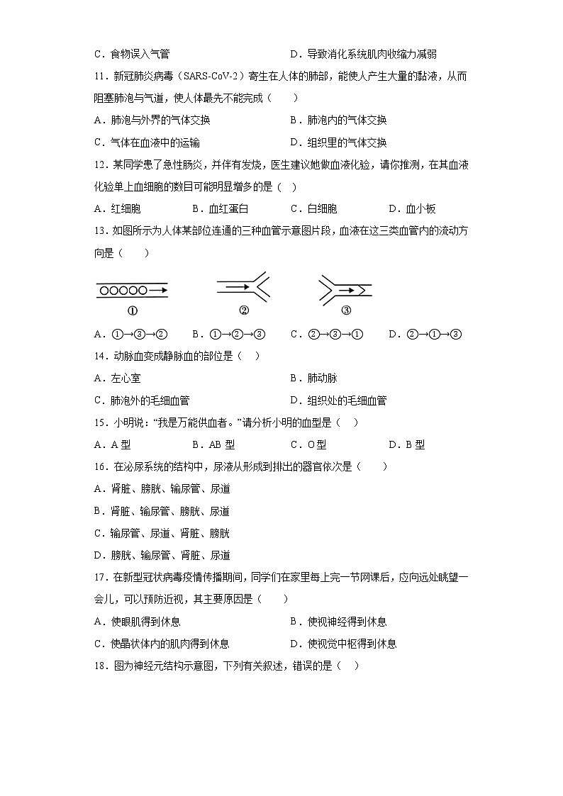 黑龙江省绥化市绥棱县绥中乡学校2021-2022学年六年级（五四学制）下学期期末生物试题(含答案)第2页