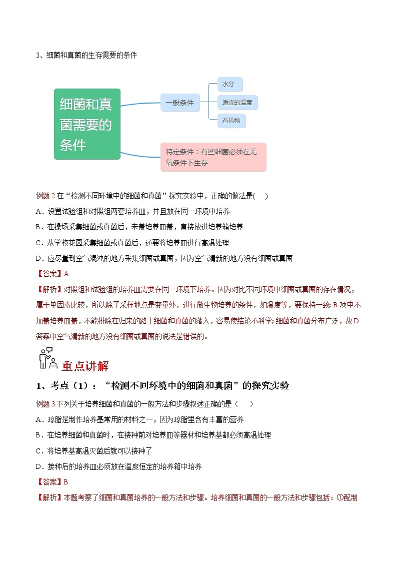 5.4.1 细菌和真菌的分布- 2022-2023学年八年级上册生物同步精品讲义（人教版）03