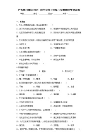 广西梧州地区2021-2022学年七年级下学期期中生物试题(含答案)