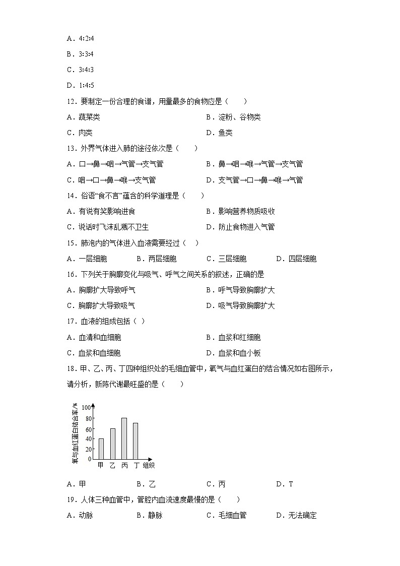陕西省宝鸡市陈仓区2021-2022学年七年级下学期期中生物试题(含答案)第2页