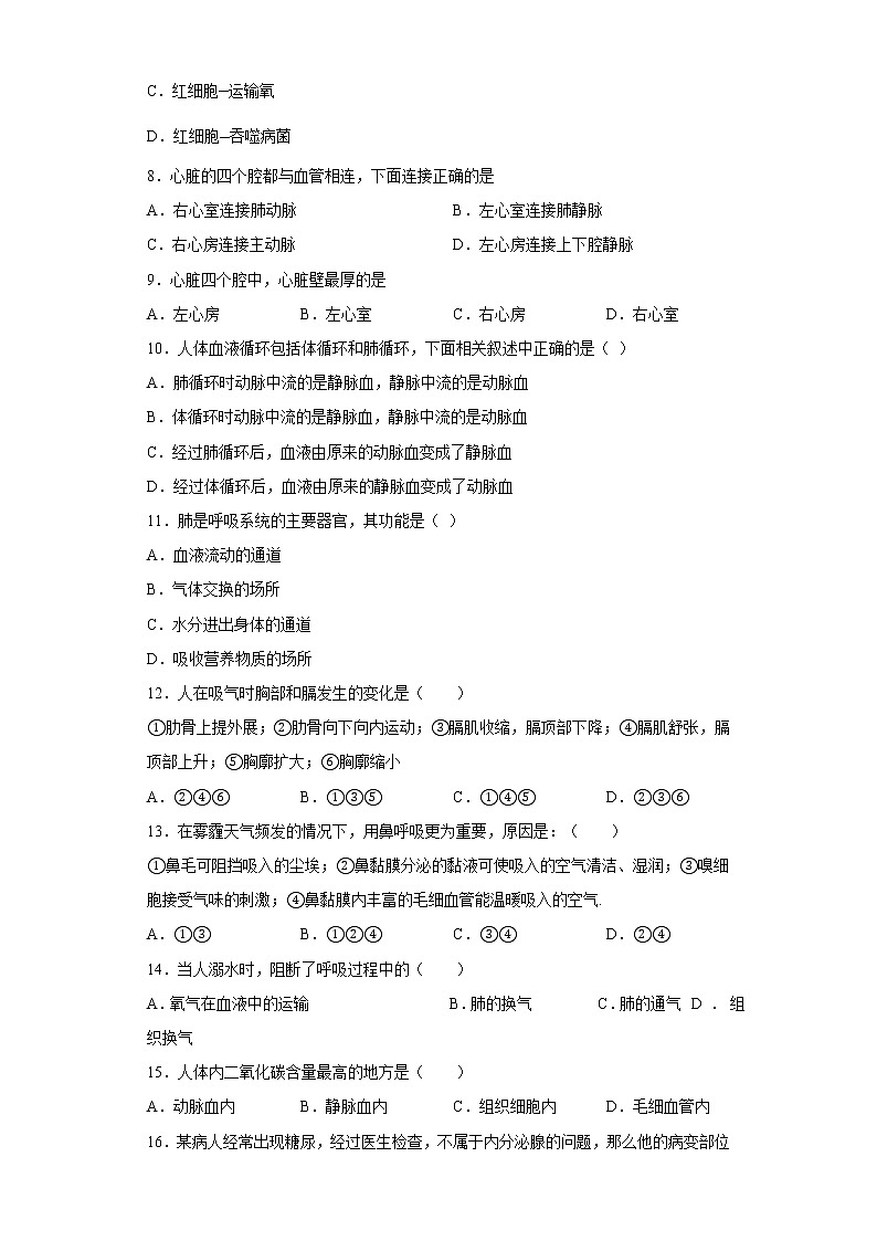 广西贵港市覃塘区2021-2022学年七年级下学期期中生物试题(含答案)第2页
