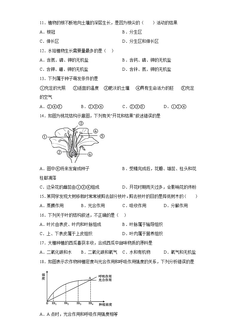 河南省新乡市部分市区2021-2022学年七年级上学期期末生物试题(含答案)03