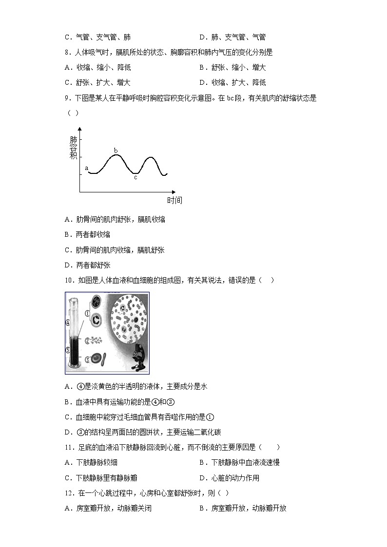 河北省廊坊市广阳区2021-2022学年七年级下学期期中（线上）生物试题(含答案)第2页
