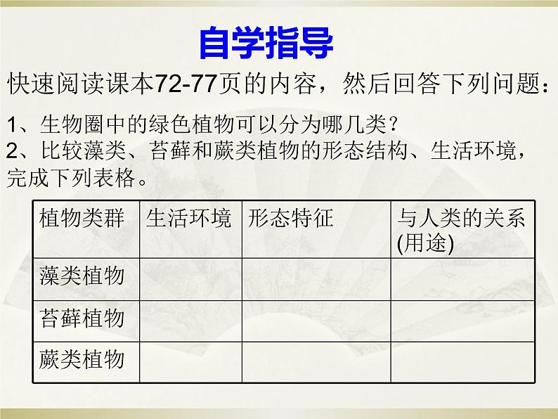 人教版七年级上册生物学--3.1.1藻类、苔藓和蕨类植物（课件） (2)04