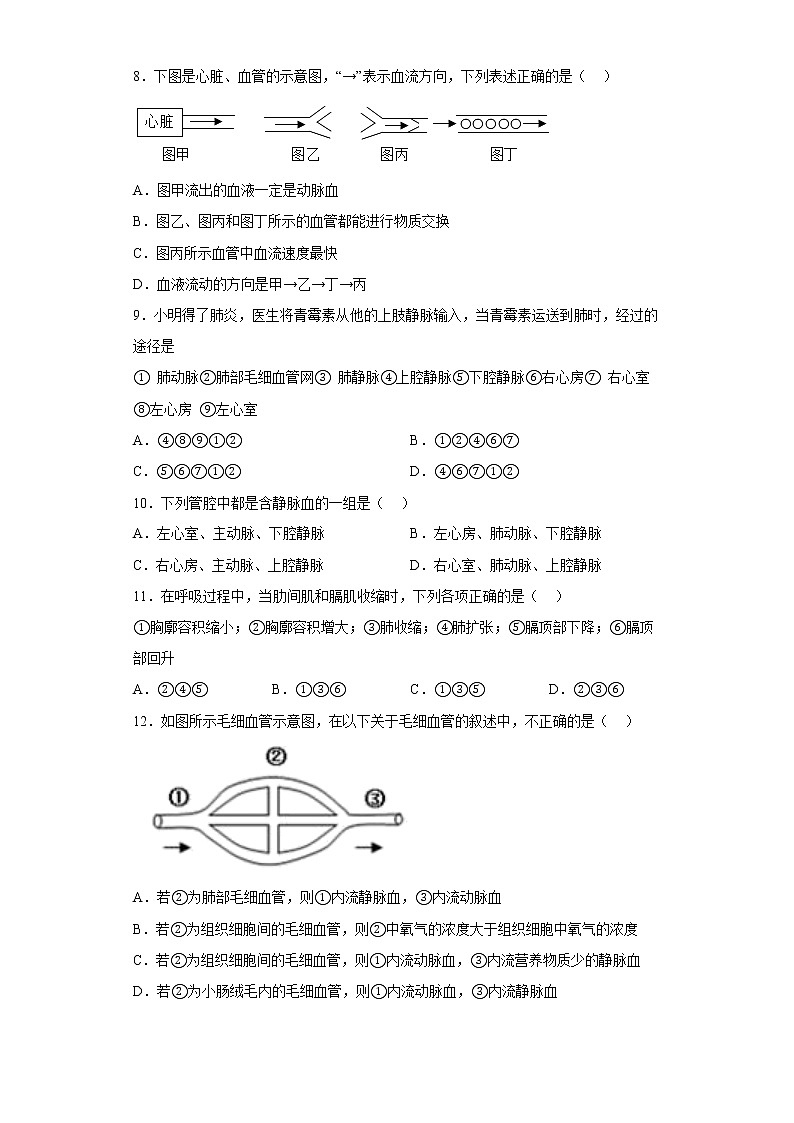 辽宁省沈阳市虹桥初级中学2021-2022学年七年级下学期期中生物试题(含答案)02