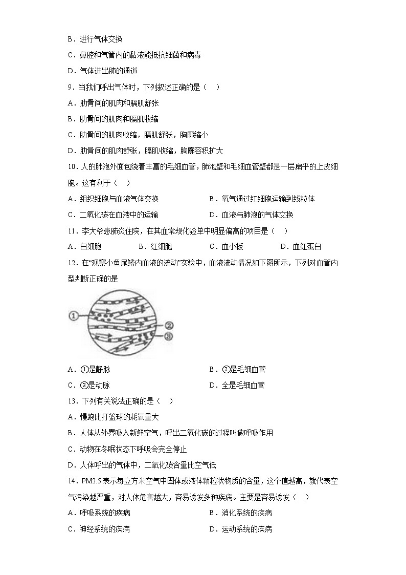 湖北省十堰市郧阳区2021-2022学年七年级下学期期中生物试题(含答案)第3页