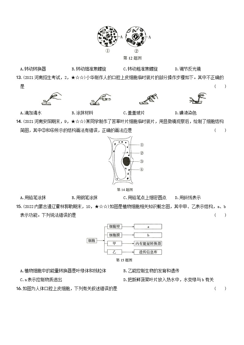 期中素养综合检测卷（一）···七年级生物上册期中期末考前复习自测卷03