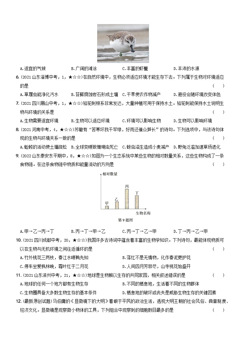期中素养综合检测卷（二）···七年级生物上册期中期末考前复习自测卷02