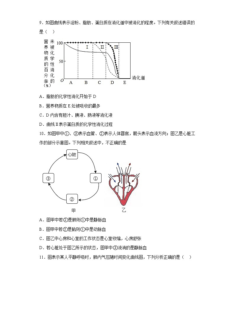 山东省威海乳山市（五四制）2021-2022学年八年级下学期期中生物试题(含答案)03