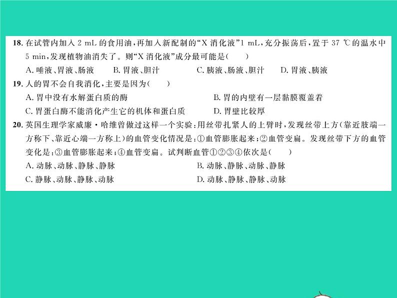 2022七年级生物下册第8、9章综合检测习题课件新版北师大版06