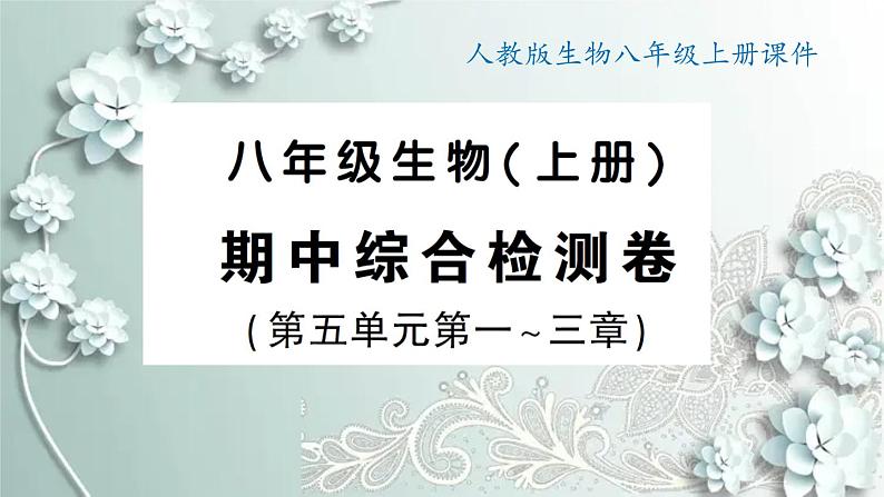 人教版生物八年级上册 期中综合检测卷(第五单元第一~三章) 课件01