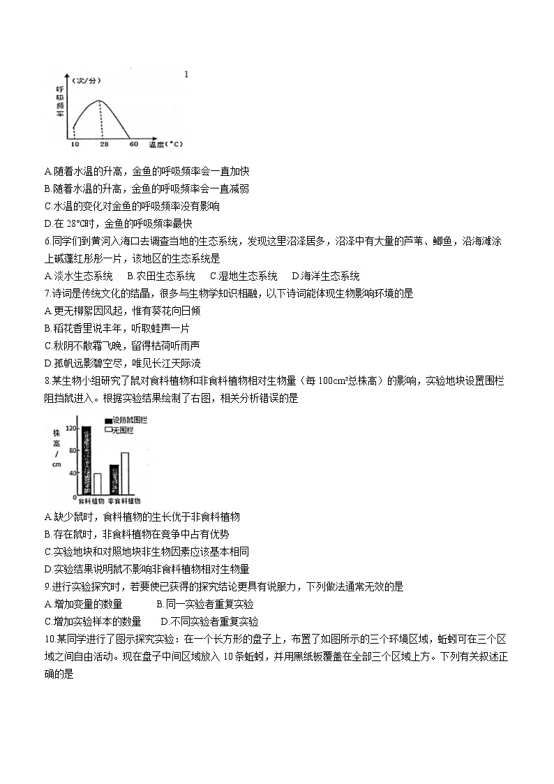 山东省烟台市芝罘区2022-2023学年六年级上学期期中生物试题(含答案)02