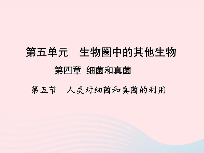 2022人教版八年级生物上册第四章细菌和真菌第五节人类对细菌和真菌的利用课件01