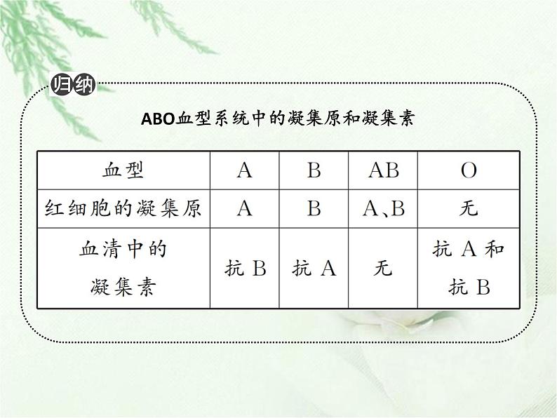 中考生物复习微专题4血型与输血精讲本课件第8页