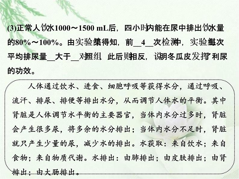 中考生物复习微专题7水盐平衡对于新陈代谢的意义精讲本课件05