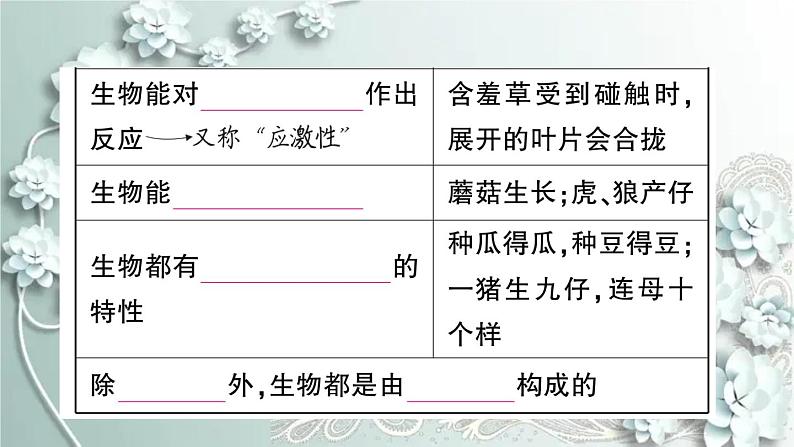 人教版生物七年级上册 第一节 生物的特征 课件第4页