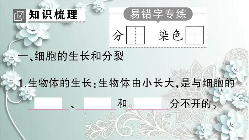 人教版生物七年级上册 第一节 细胞通过分裂产生新细胞 课件02