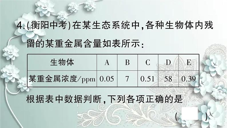 人教版生物七年级上册 微专题二 食物链和食物网 课件第6页