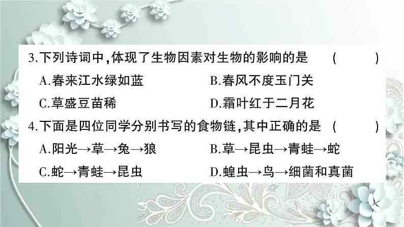 人教版生物七年级上册 期末综合检测卷 课件04