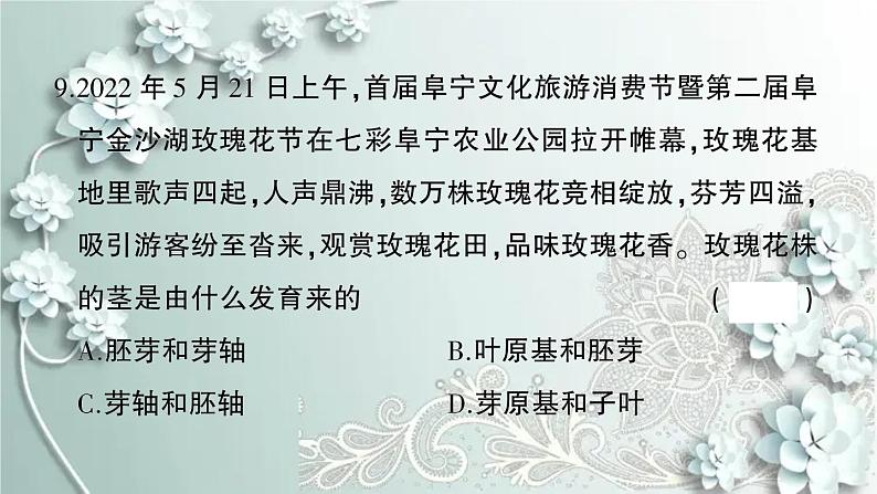 人教版生物七年级上册 第三单元第一、二章综合训练 课件第8页