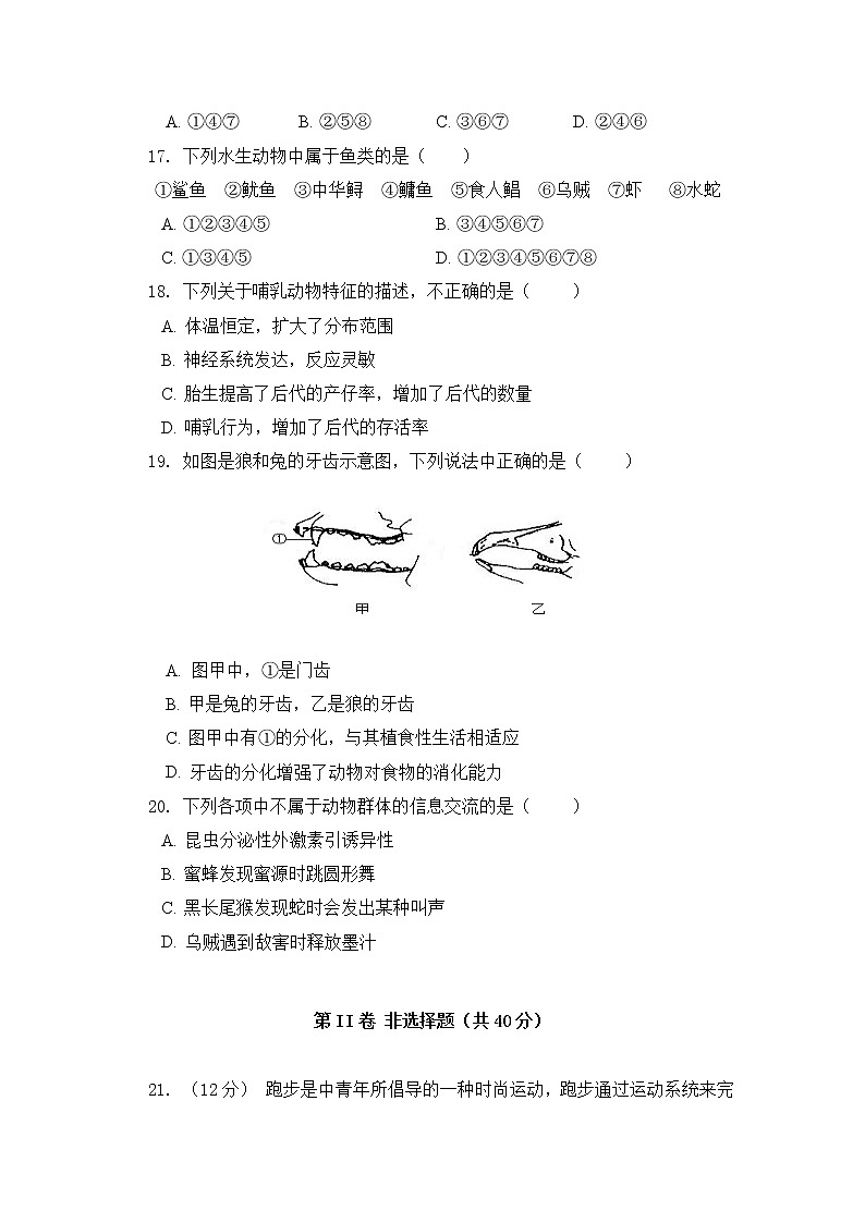 四川省宜宾市第二中学2022-2023学年八年级上学期期中考试生物试题第3页