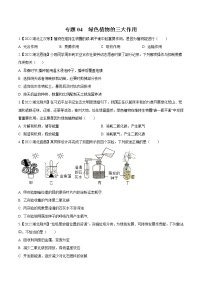 2020-2022年湖北中考生物3年真题汇编 专题04 绿色植物的三大作用（学生卷+教师卷）