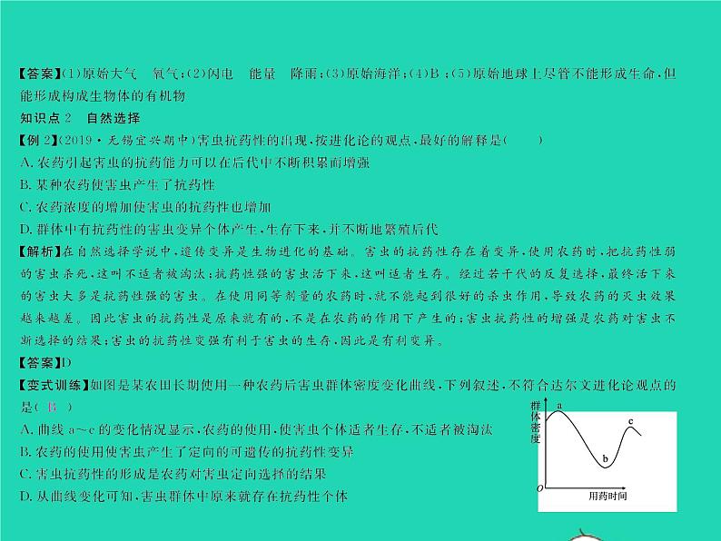 2022八年级生物下册第七单元生物圈中生命的延续和发展第三章生命起源和生物进化章末复习与小结习题课件新版新人教版第4页