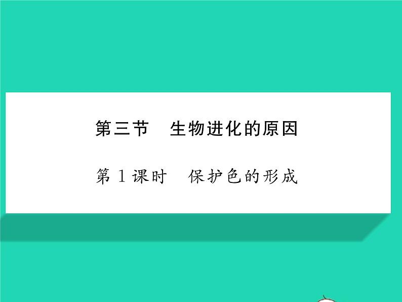 2022八年级生物下册第七单元生物圈中生命的延续和发展第三章生命起源和生物进化第三节生物进化的原因第1课时保护色的形成习题课件新版新人教版01