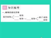 2022八年级生物下册第七单元生物圈中生命的延续和发展第三章生命起源和生物进化第二节生物进化的历程第2课时生物进化的大致历程习题课件新版新人教版