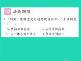 2022八年级生物下册第七单元生物圈中生命的延续和发展第三章生命起源和生物进化第二节生物进化的历程第2课时生物进化的大致历程习题课件新版新人教版