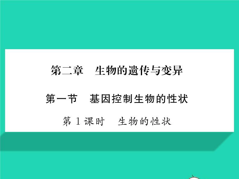 2022八年级生物下册第七单元生物圈中生命的延续和发展第二章生物的遗传与变异第一节基因控制生物的性状第1课时生物的性状习题课件新版新人教版01